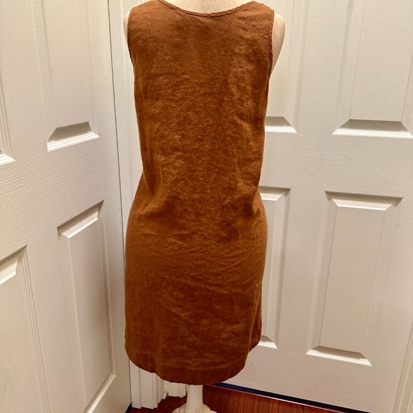 Chic Chico's Design 100% Linen Sleeveless Brown Midi Dress Size 1( USA M/8) - Picture 11 of 12